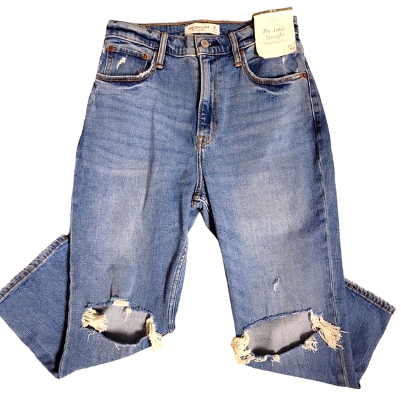 Abercrombie & Fitch, NWT, Jeans, The Ankle Straight, Ultra High Rise, Wom 28/6 X - Picture 2 of 6